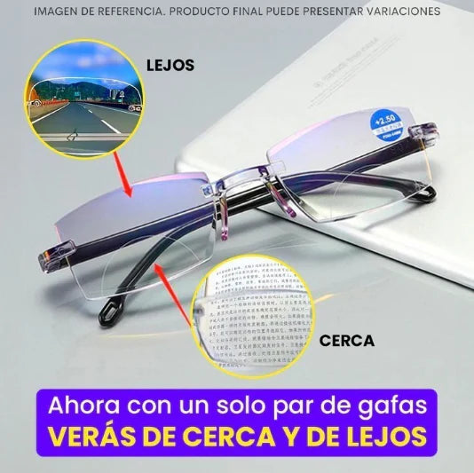 GAFAS MULTIFOCALES INTELIGENTES TR90 CON ZOOM AUTIMATICO, PROTECIÓN DE LUZ AZUL Y EFECTO FOTOCROMÁTICO