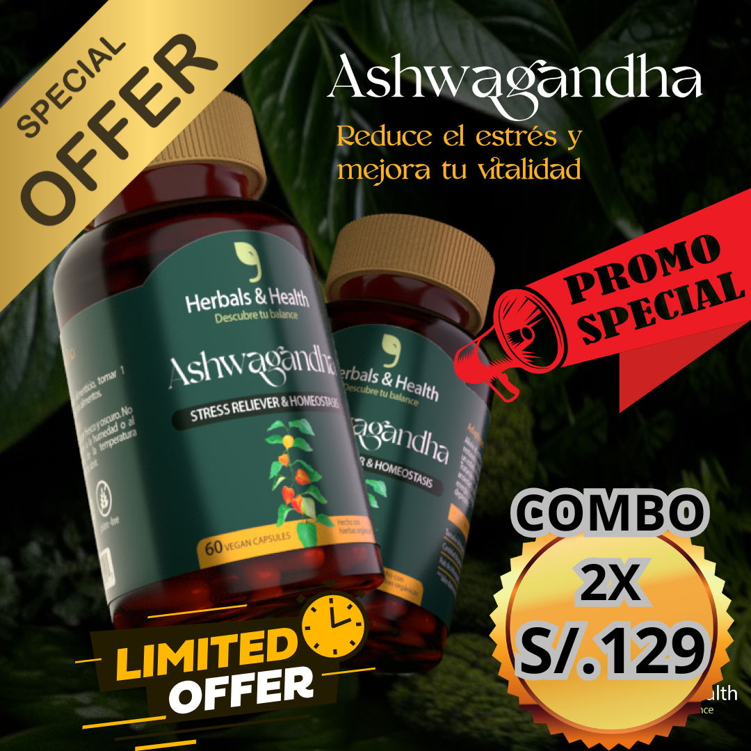 ASHWAGANDHA - 2 x 129 REDUCE EL ESTRÉS - MEJORA EL SUEÑO - REDUCE EL CORTISOL