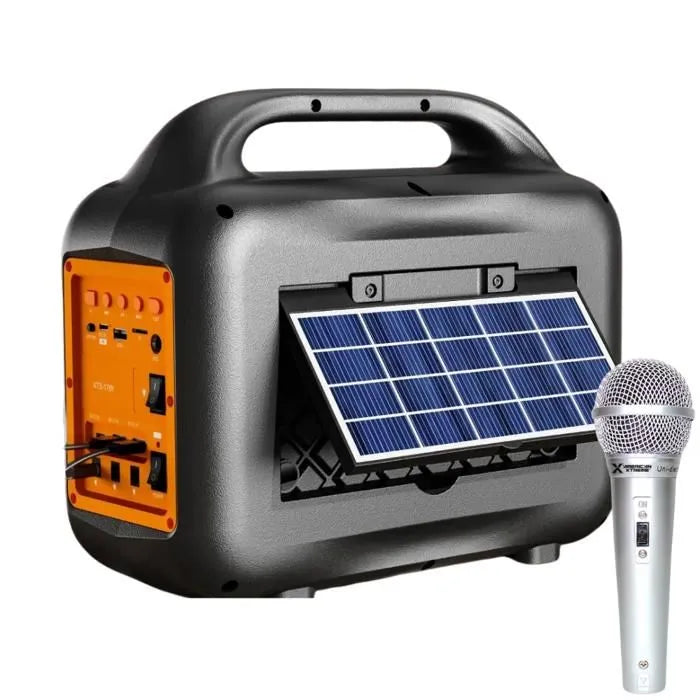 PARLANTE KTS POWER BANK CON PANEL SOLAR MULTIFUNCIONAL