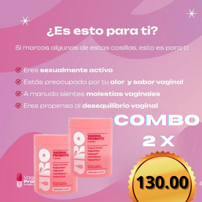 Uro Probióticos Vaginales por 60 Cápsulas (CUÍDATE DESDE ADENTRO)