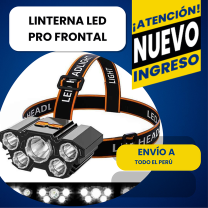 LINTERNA FRONTAL LED POTENTE MULTIFUNCIONAL PRO (RECARGABLE 2024)