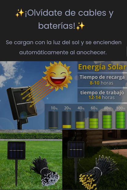 LUCES NAVIDEÑAS CON PANEL SOLAR (Navidad Resplandeciente)