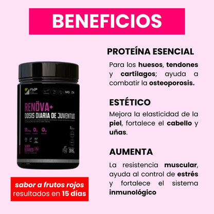 RENOVA +(Colágeno Doblemente hidrolizado) Antes Naara 🎁Al comprar automáticamente tienes un regalo