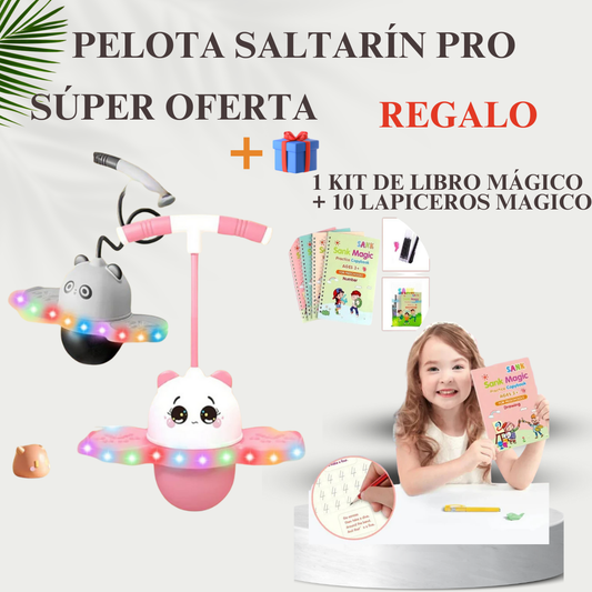 PELOTA SALTARIN PRO (¡Salta, juega y aprende con Salta y Equilibra PRO!") + 🎁 1 KIT 4 LIBROS MÁGICO + 10 LAPICEROS MÁGICOS