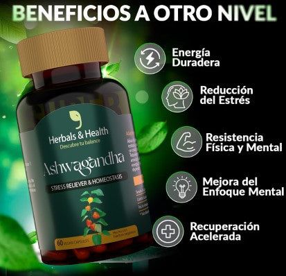 ASHWAGANDHA - 2 x 129  REDUCE EL ESTRÉS - MEJORA EL SUEÑO - REDUCE EL CORTISOL